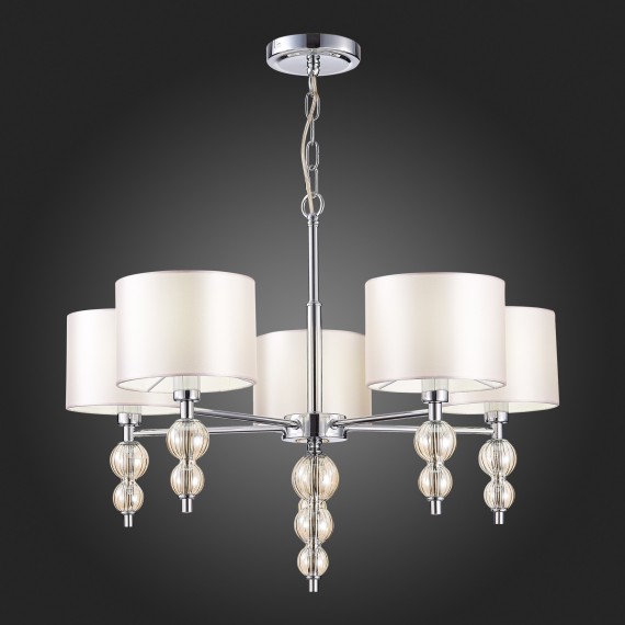 SLE105703-05 Светильник подвесной Хром/Светло-бежевый E14 5*40W RAMER