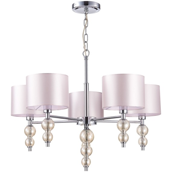 SLE105703-05 Светильник подвесной Хром/Светло-бежевый E14 5*40W RAMER