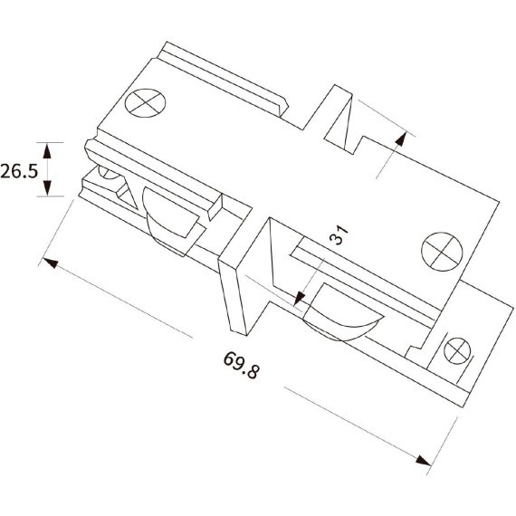 Прямой соединитель трехфазных шинопроводов Maytoni TRA005CI-31W