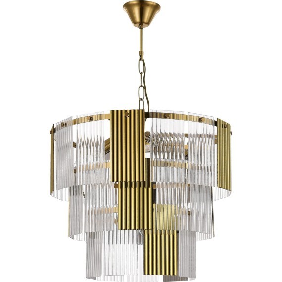 SLE1123-303-07 Светильник подвесной Латунь/Золотистый, Прозрачный E14 7*40W TRESA