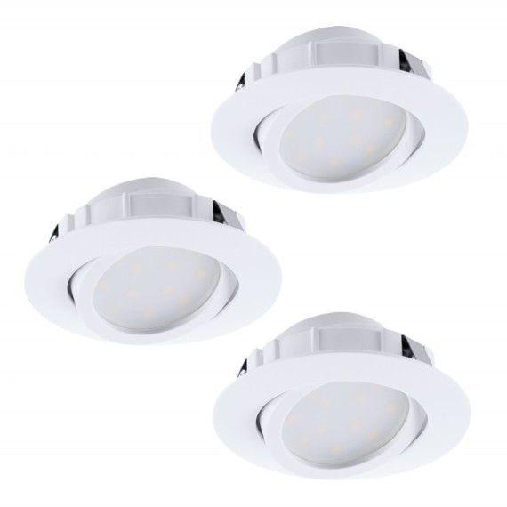 95851 Комплект светодиодных встраиваемых светильников PINEDA регулир., 3х6W(LED), ?84, пластик, белый