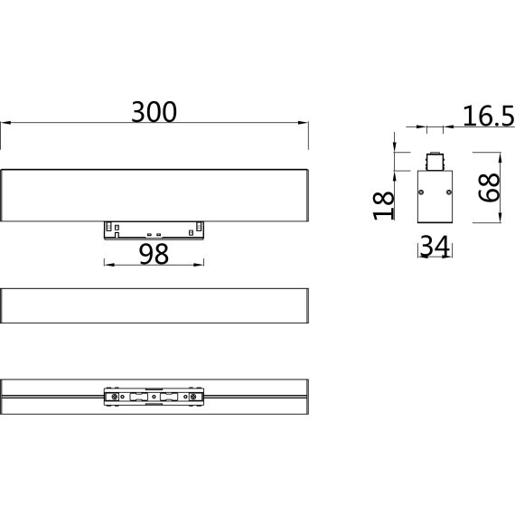 TR012-2-12W3K-B Трековый магнитный светодиодный светильник Maytoni Gravity CRI90+ 3000К 750Лм 120° 12Вт