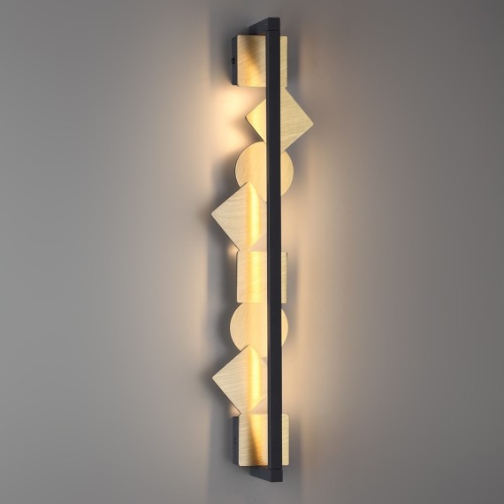 6691/12WL HIGHTECH ODL25 Настенный светильник черный/.бронза браширов./металл/акрил поворотный на 360° IP20 LED 12W 3000K 220V GEOS