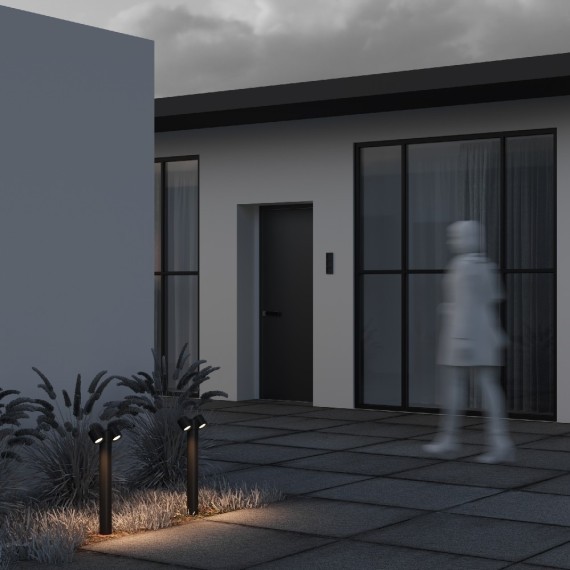 Уличный наземный светильник Maytoni O010FL-02B Wall Street IP54 под лампы 2xGU10 50W