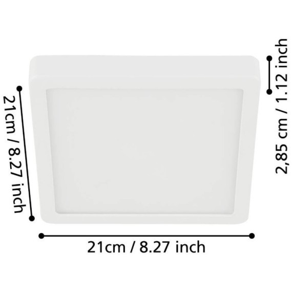 900653 Накладной светильник FUEVA 5, 17W (LED), 3000K, IP44, ?210, сталь, черный / пластик, белый