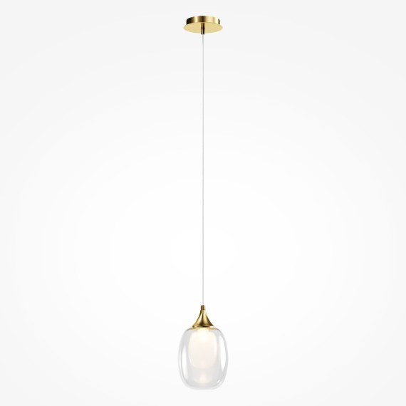 Латунный подвесной светильник с прозрачным плафоном с лампой Е14 Maytoni Aura MOD016PL-01BS1