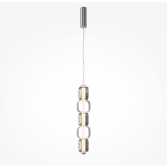 Подвесной светодиодный светильник с 5 дымчатыми стеклянными плафонами Maytoni Ritmo MOD381PL-L30CH3K