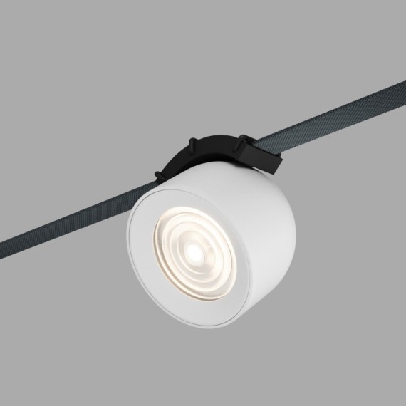 DK5640-WH+BK Поворотный светильник для трека-ремня Belty Smart, серия Spot, со светодиодом, D100*H107мм, 48V DC, 12W, RA90, 38°, 2700-6000K, IP20, белый с черным, алюминий