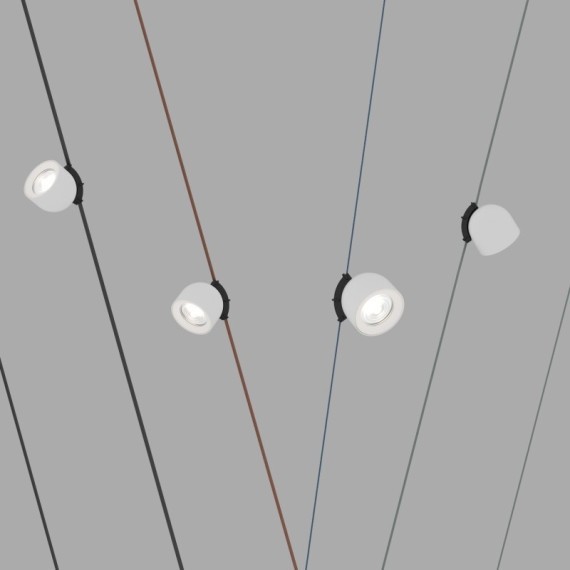 DK5640-WH+BK Поворотный светильник для трека-ремня Belty Smart, серия Spot, со светодиодом, D100*H107мм, 48V DC, 12W, RA90, 38°, 2700-6000K, IP20, белый с черным, алюминий