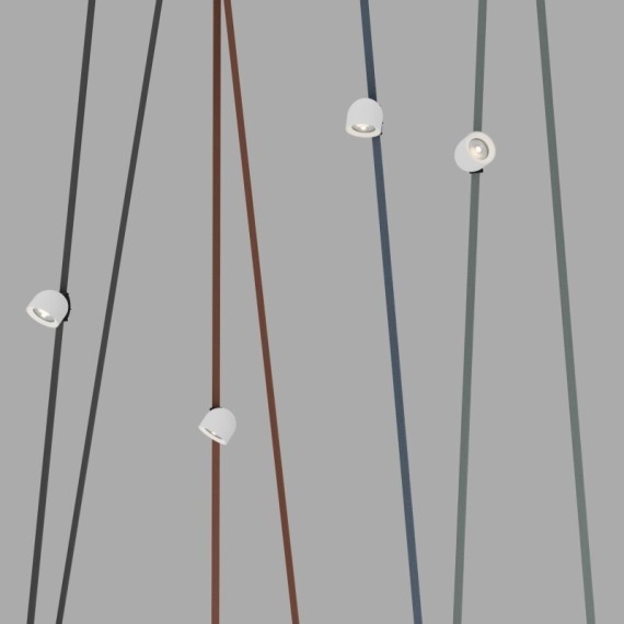 DK5640-WH+BK Поворотный светильник для трека-ремня Belty Smart, серия Spot, со светодиодом, D100*H107мм, 48V DC, 12W, RA90, 38°, 2700-6000K, IP20, белый с черным, алюминий