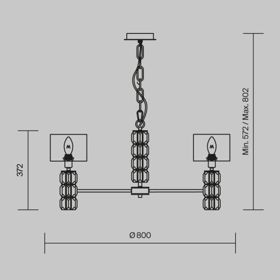 Люстра подвесная Maytoni DIA008PL-07CH Talento под лампы 7xE14 40W