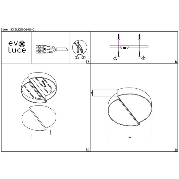 SLE200642-01 Светильник потолочный Белый,Черный/Белый LED 1*36W 3000K/4000K/6000K META