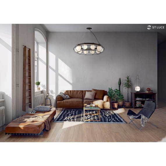 SL1189.403.01 Подвес ST-Luce Черный/Опал E27 1*60W BEATA