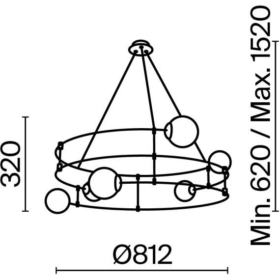 Подвесной светильник кольцом Maytoni MOD317PL-06B Balance под лампы 6xG9 40W