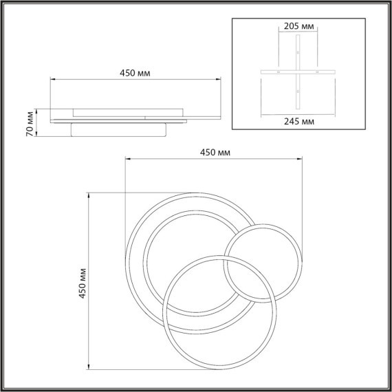 Светильник LED 80Вт 3000-6000К пульт ДУ Sonex PINE 7735/80L