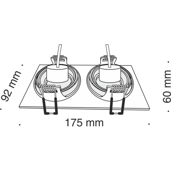 Встраиваемый светильник Maytoni DL024-2-02W Atom под лампы 2xGU10 50W