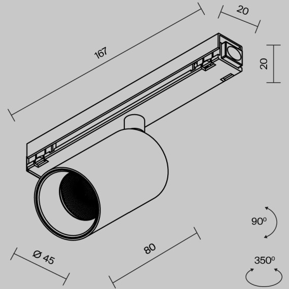 Уличный трековый светильник Maytoni Focus Led Exility IP 3000К 8Вт 36° O-TR02-1-S-8WB3K