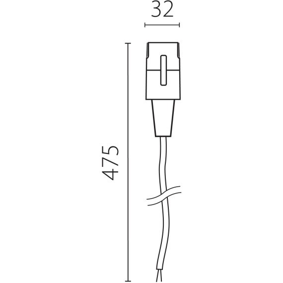 Подвод питания на 48V длиной 47.5см черный Due Hermes Lightstar 510117