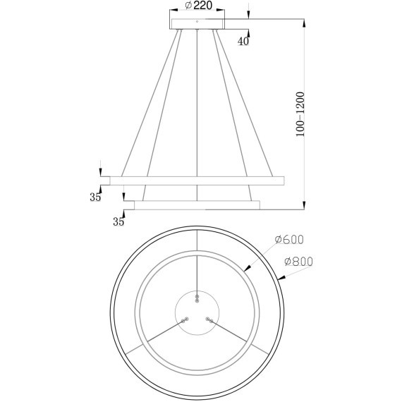 Подвесной светильник Maytoni Rim LED 4000K Ra90 Lm2150 220V  MOD058PL-L74B4K