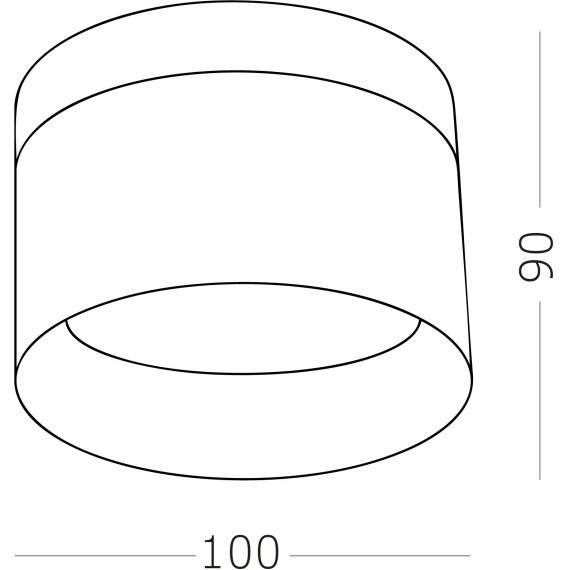 ST102.442.12 Светильник потолочный Черный LED 1*12W 4000K 936Lm Ra80 120° IP20 D100xH90 170-240V Накладные светильники