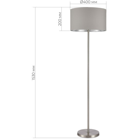 SLE300515-01 Светильник напольный Никель/Серый, Серебристый E27 1*40W BRESCIA