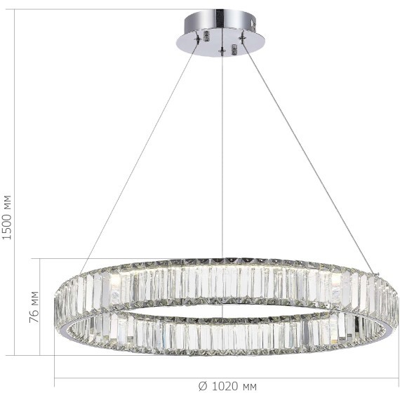 SL1622.113.01 Люстра подвесная ST-Luce Хром/Прозрачный LED 1*68W 4000K TIVOLI