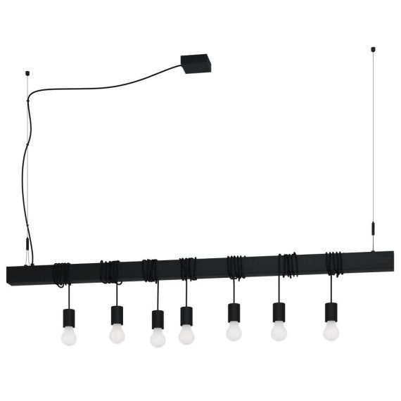 39938 TOWNSHEND-B Подвесная люстра с 7 лампами E27, 320Вт, черный