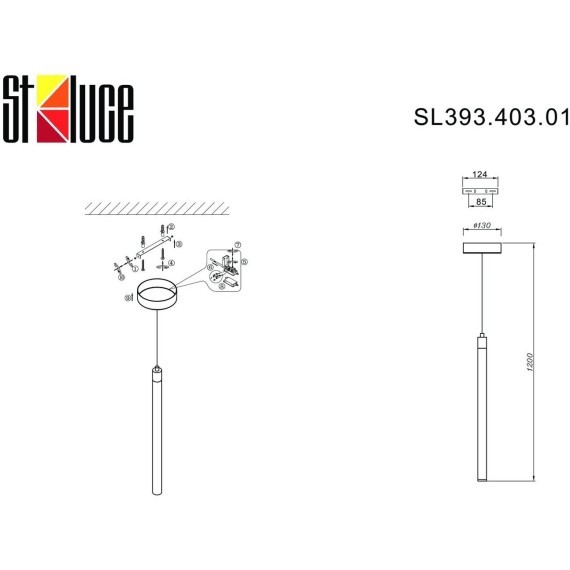 SL393.403.01 Подвес ST-Luce Черный/Белый LED 1*10W 4000K BISARIA