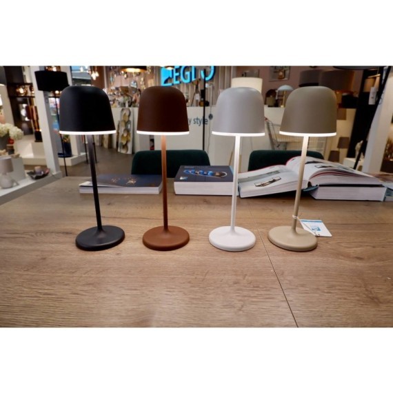 900457 Аккум. настол. лампа сенсорн. MANNERA, 2,2W(LED), ?110, H340, осн.?110, IP54, алюм.,сталь, черный/пластик, белый