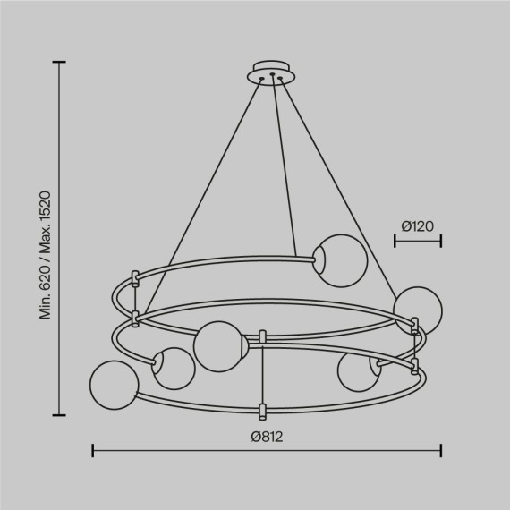 Подвесной светильник кольцом Maytoni MOD317PL-06G Balance под лампы 6xG9 40W