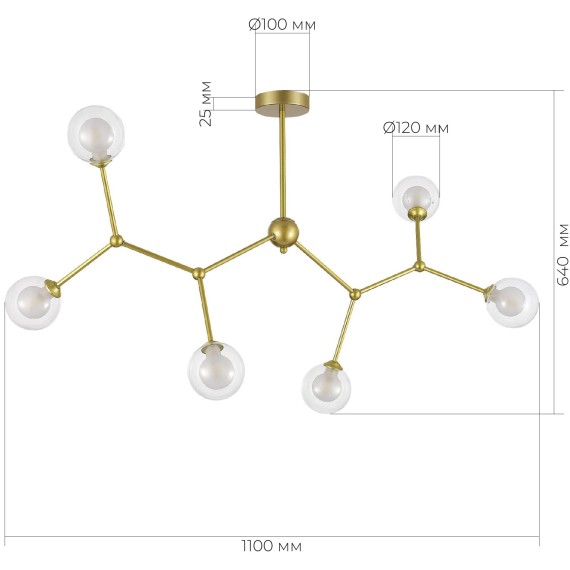 SLE1106-203-06 Светильник подвесной Золотистый/Прозрачный, Белый G9 6*5W ARCUS