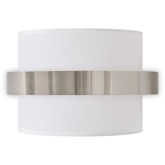 Настенный никелевый светильник (бра) с тканевым плафоном под лампу Е14 Freya Bride FR5367WL-02N