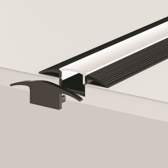 Алюминиевый 2м черный профиль встраиваемый в пол 37x10мм Maytoni ALM-3710-S-2M арт 636023