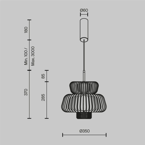 MOD465PL-L12BK1 Подвесной светодиодный светильник со ступенчатым (выключателем) изменением цвет. температуры Maytoni Namiki