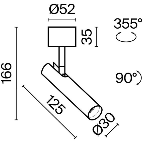 Потолочный светильник Technical C141CL-L125-6W3K-B