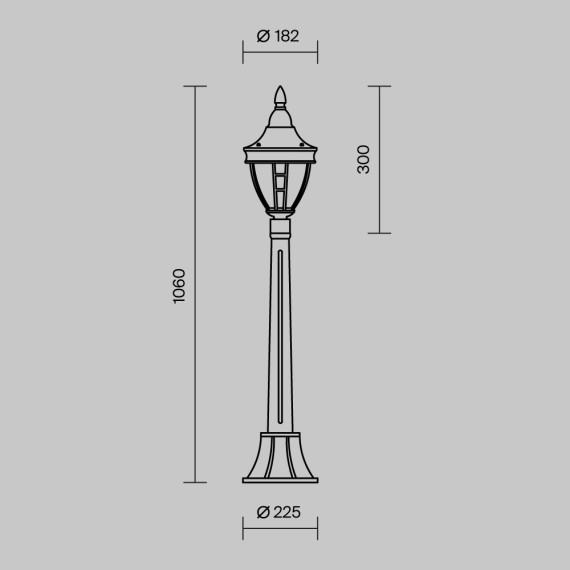 Уличный наземный светильник Maytoni O026FL-01B Rivoli IP44 под лампу 1xE27 60W
