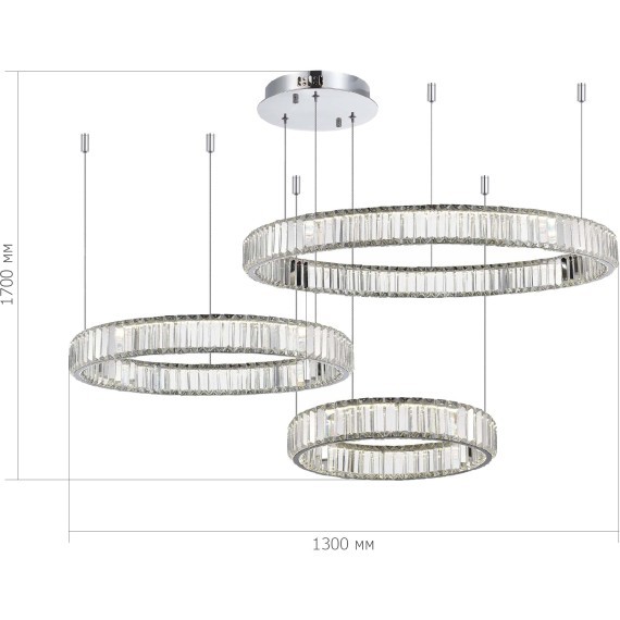 SL1622.113.03 Люстра подвесная ST-Luce Хром/Прозрачный LED 1*122W 4000K TIVOLI