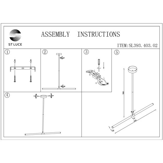 SL393.403.02 Светильник подвесной ST-Luce Черный/Белый LED 2*10W 4000K BISARIA