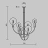 Латунная люстра на штангах с прозрачными плафонами, 6 ламп Е14 Maytoni Status MOD333PL-06BS