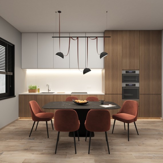 DK5660-BK Cветильник для трека-ремня Belty Smart, серия Flow со светодиодом, D220*H117мм, 48V DC, 24W, RA90, 120°, 3000-5700K, IP20, черный, алюминий