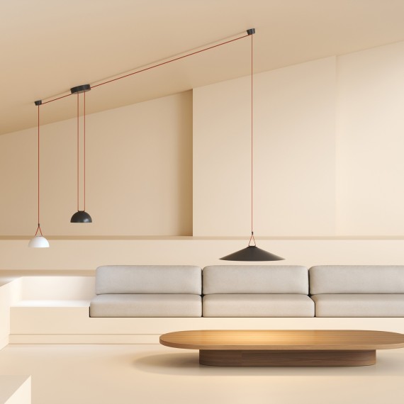 DK5660-BK Cветильник для трека-ремня Belty Smart, серия Flow со светодиодом, D220*H117мм, 48V DC, 24W, RA90, 120°, 3000-5700K, IP20, черный, алюминий