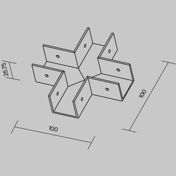 Коннектор X-образный для профиля Elasity IP O-TR001-CC-W