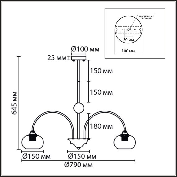Люстра потолочная E27 8*60W 220V LARINA 8323/8C