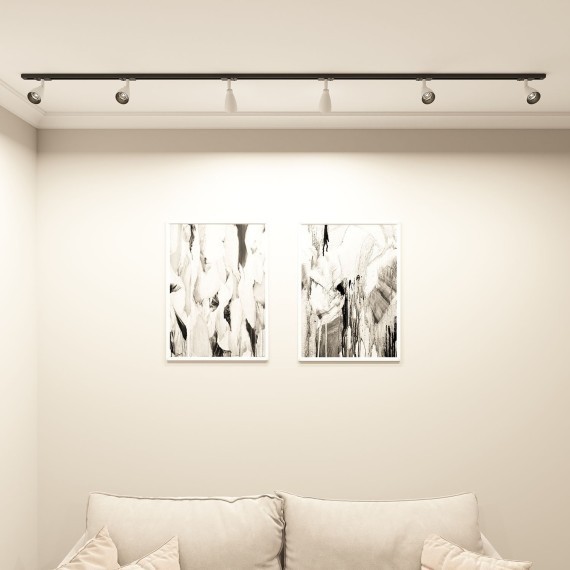 Однофазный двужильный трековый светильник Denkirs DK6050-BW+BK BELL под сменную лампу GU10