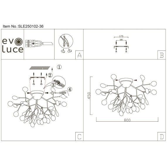 SLE250102-36 Светильник потолочный Белый/Белый G4 36*3W AVOLA