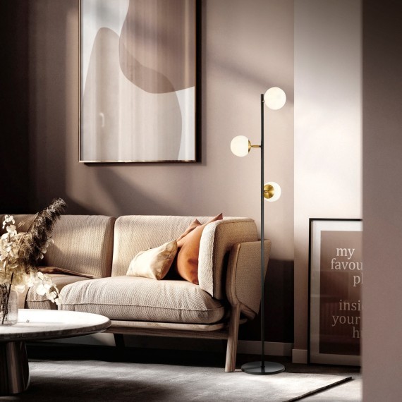 SLE220403-08 Светильник подвесной Черный, Латунь/Белый E27 8*60W FORLI