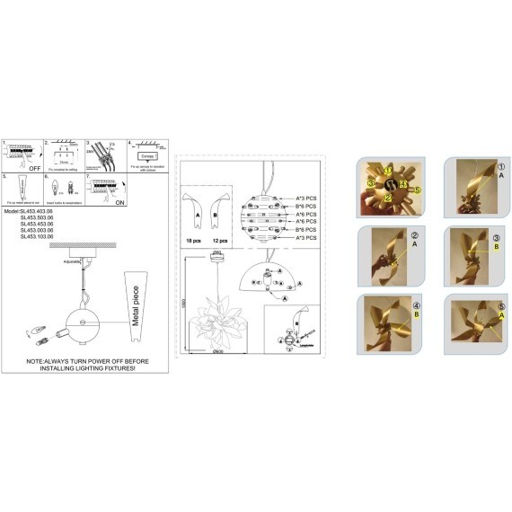 SL453.003.06E Люстра подвесная ST-Luce Алюминий/Алюминий E14 6*40W SPIRAGLIO