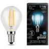 105801211 Лампа Gauss Filament Шар 11W 750lm 4100К Е14 LED 1/10/50