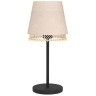 43977 Настольная лампа TABLEY, 1X40W (E27), H425, сталь, черный / текстиль, дерево, коричневый