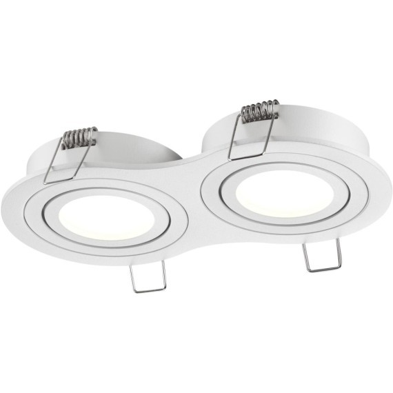 371023 Двойной белый скругленный встраиваемый поворотный светильник GU10 2*50W 220-240V IP20 Novotech WIR MORUS